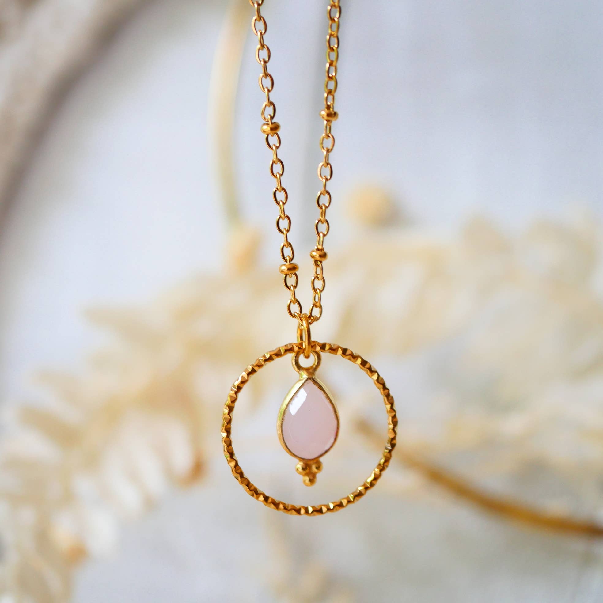 Collier Clémentine -  Quartz Rose
