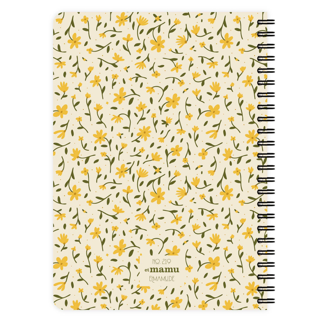 Cahier d’Écriture à Spirale au Motif Floral