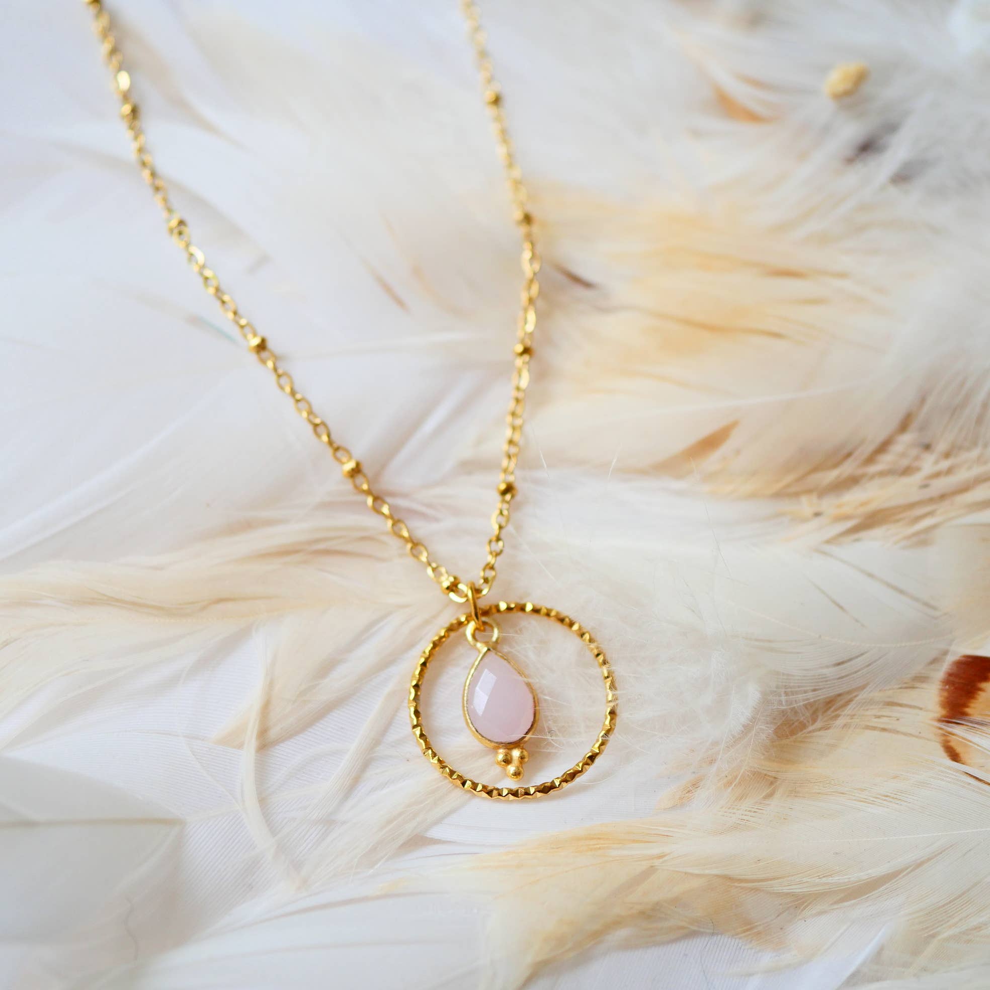 Collier Clémentine -  Quartz Rose