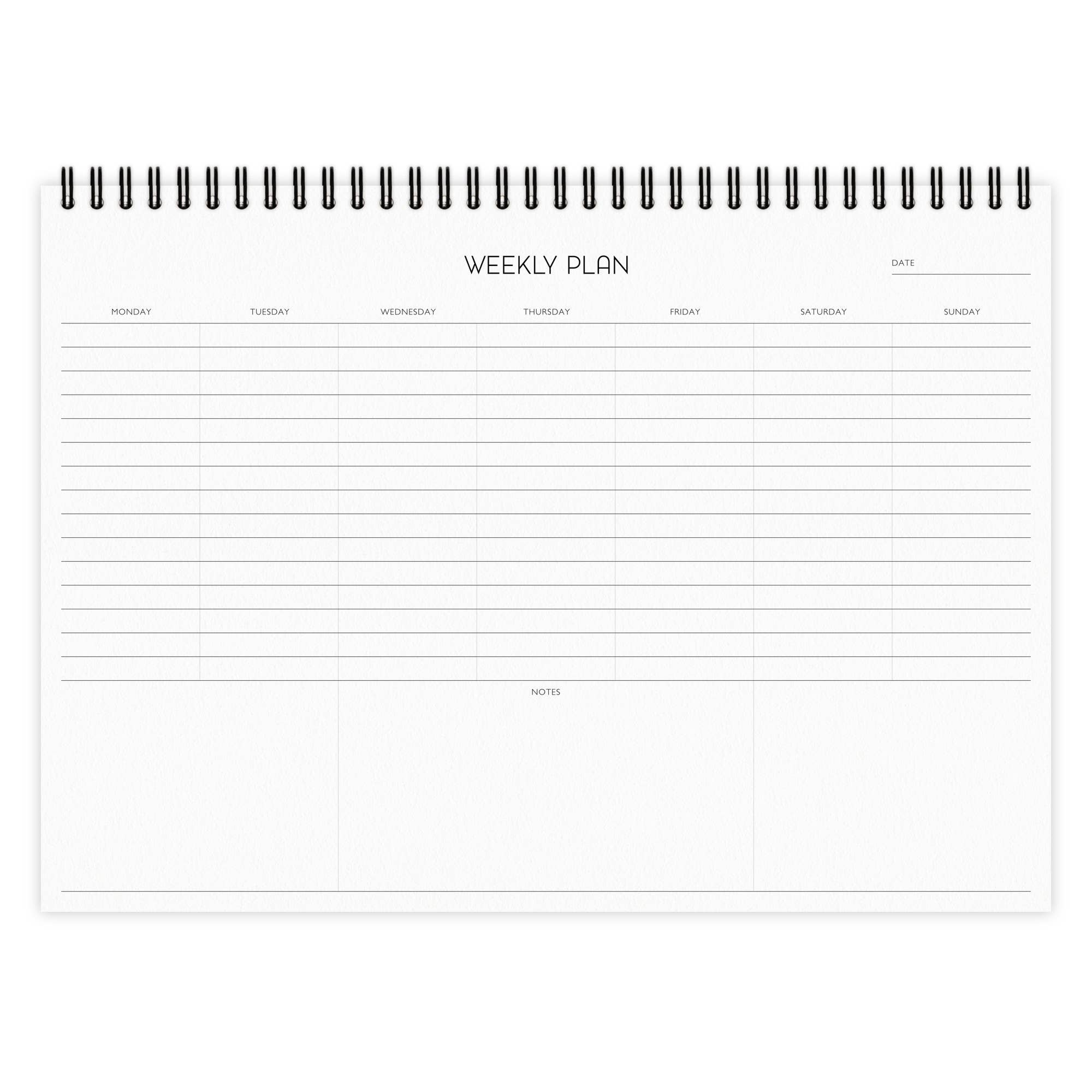 Planificateur Hebdomadaire A4 avec Reliure Spirale