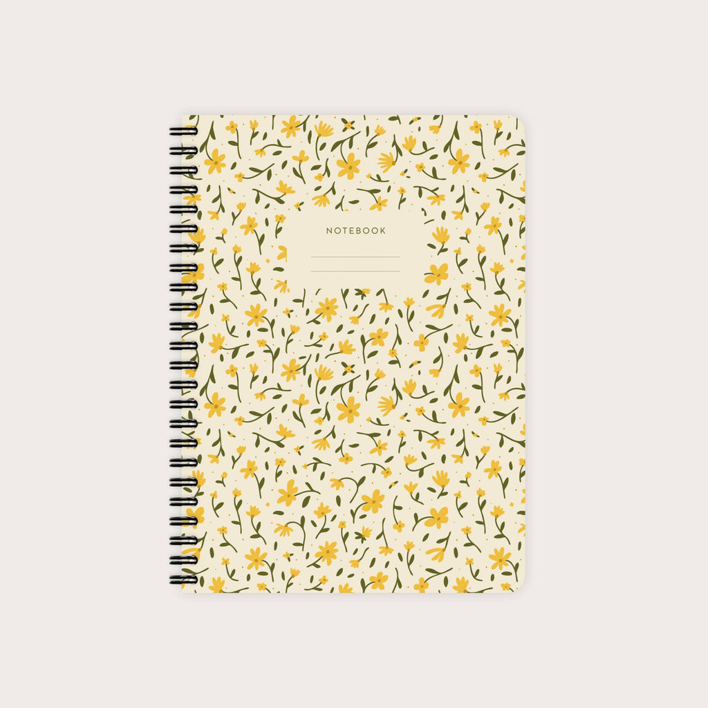 Cahier d’Écriture à Spirale au Motif Floral