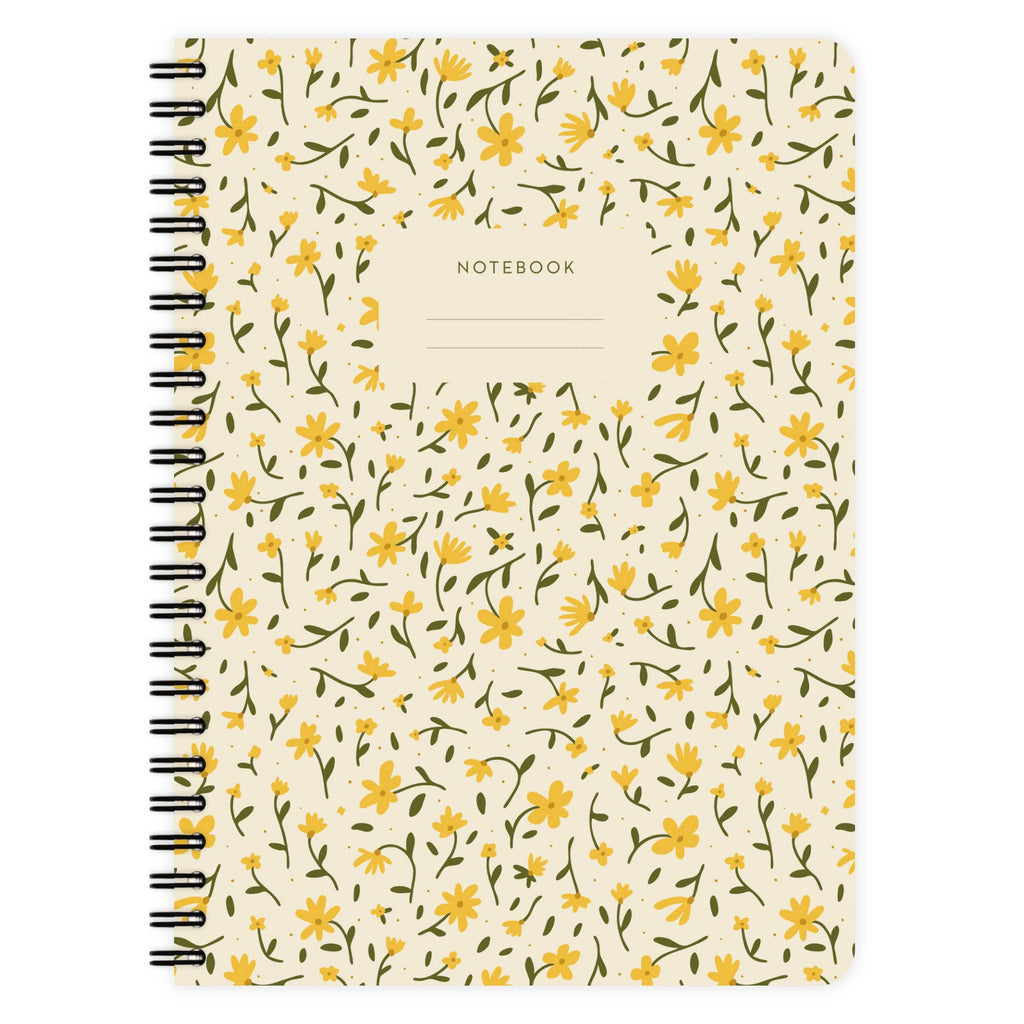 Cahier d’Écriture à Spirale au Motif Floral